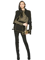 Thumbnail for your product : Balmain Suede Dragon Clutch