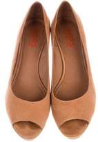 Thumbnail for your product : KORS Suede Peep-Toe Wedges