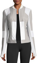 Thumbnail for your product : Blanc Noir Run Mesh-Panel Bomber Jacket, Gray/White