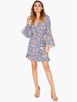 Thumbnail for your product : Girls On Film Printed Wrap Dress With Frill Sleeve