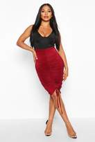 Thumbnail for your product : boohoo Ruched Drawstring Midi Skirt