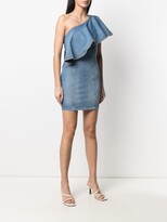 Thumbnail for your product : Elisabetta Franchi One-Shoulder Denim Mini Dress