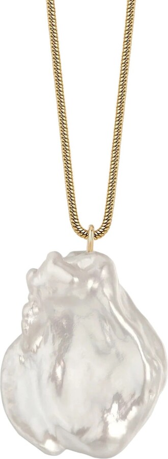 Katy Faye Gold / White Joann Pearl Necklace