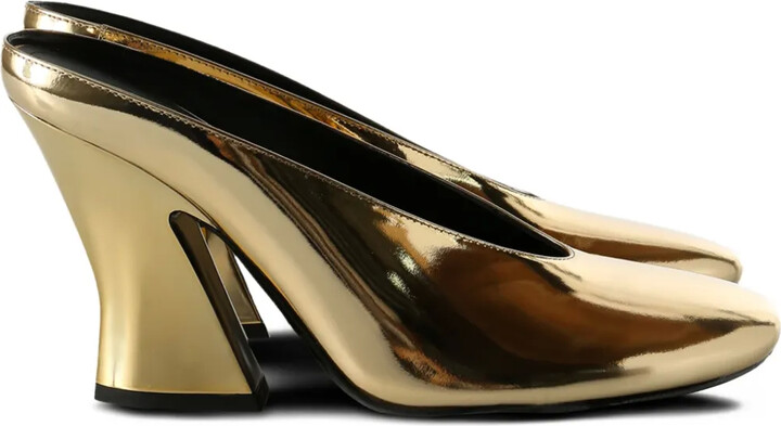 Givenchy 95mm Mirrored Leather Mules