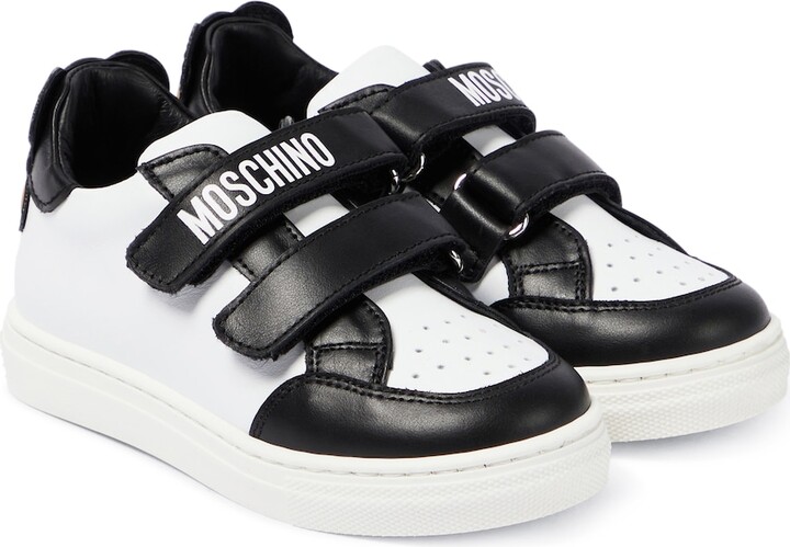 MOSCHINO BAMBINO Teddy Bear leather sneakers