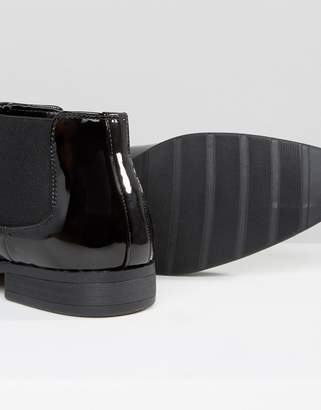ASOS DESIGN Chelsea Boots in Black Patent