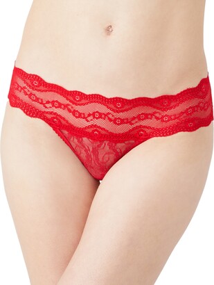Womens Red 2pk Seamless Sparkly Ribbed Thongs