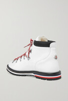 Thumbnail for your product : Moncler Blanche Shearling-lined Leather Ankle Boots - White