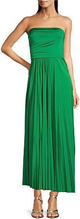 Marella Fecola Jersey Bandeu Pleated Slim Fit And Flare Maxi Dress