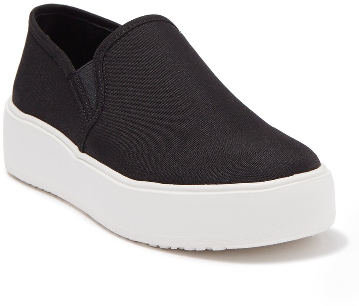 steve madden black suede slip ons
