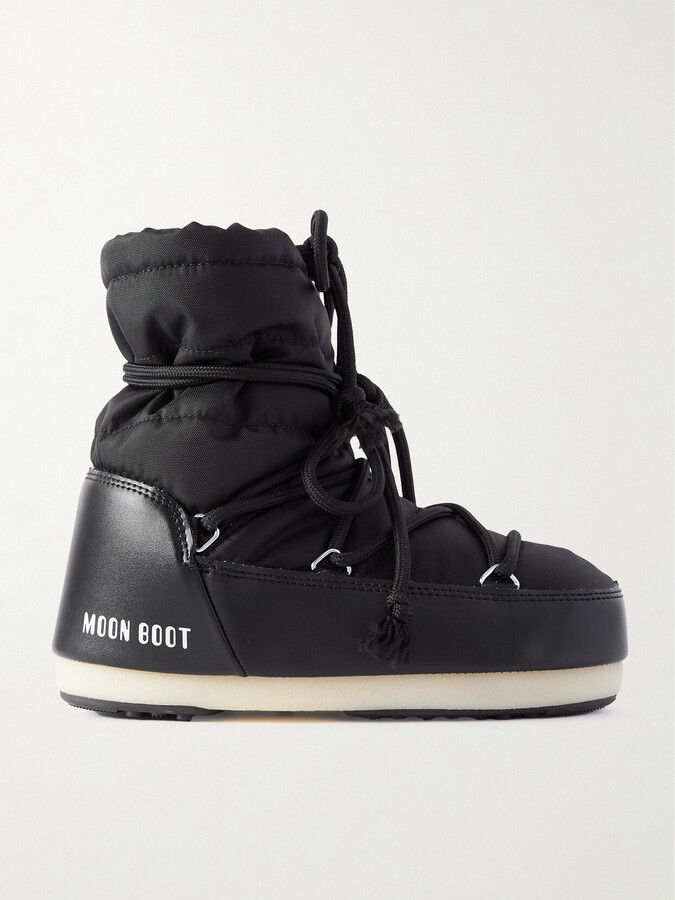 Moon Boot Icon Light Low Shell And Faux Leather Snow Boots - Black