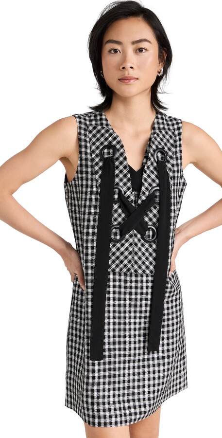 ENGLISH FACTORY Check Sleeveless Mini Dress