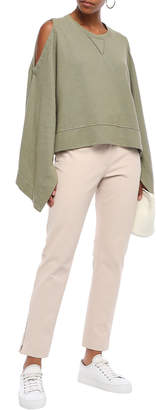 Kitx Cutout Draped French Hemp And Cotton-blend Terry Sweatshirt