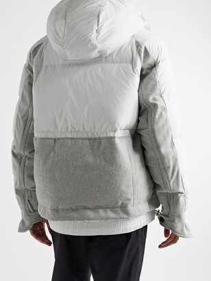 Nike + Sacai Nrg Logo-Print Quilted Nylon And Melange Wool-Blend Down Hooded Parka