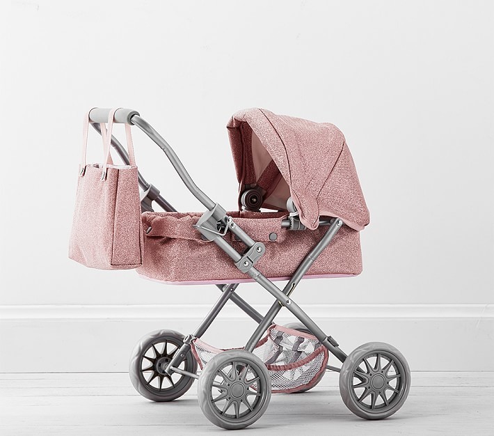 Pink Glitter Mini Doll Pram