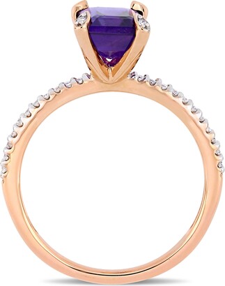 Macy's Amethyst (1-1/2 ct.t.w.) and Diamond (1/10 ct.t.w.) Ring in 10k Rose Gold