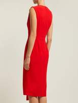 Thumbnail for your product : Alexander McQueen Waterfall Draped Crepe Midi Dress - Womens - Red