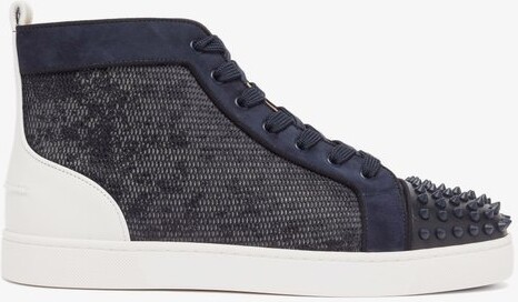 Cipher Radial Men's Leather Suede High Top Lace-Up Trainers Putty Navy Multi 