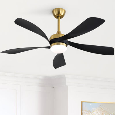 Ivy Bronx 52-Inch 5-Abs Blade Ceiling Fan With Led Light Remote Control Dc Silent Operation