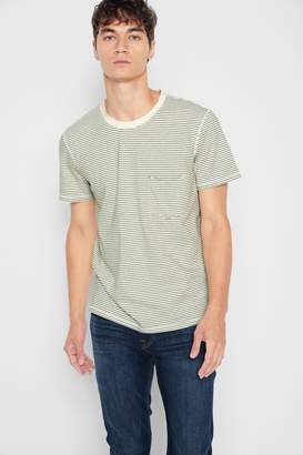 7 For All Mankind Short Sleeve Striped Ringer Tee In Ecos