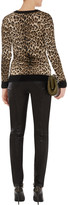 Thumbnail for your product : Balmain Leopard-intarsia stretch-knit sweater