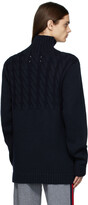 Thumbnail for your product : Maison Margiela Navy Cable Knit Turtleneck