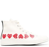 Thumbnail for your product : COMME DES GARÇONS PLAY X CONVERSE Chuck 70 Hi "Multi Hearts White" sneakers