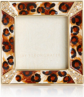 Jay Strongwater Leopard Spotted Pave Corner 2" Square Frame