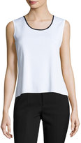 Thumbnail for your product : Ming Wang Scoop-Neck Knit Tank, White/Navy