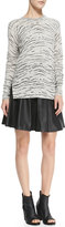 Thumbnail for your product : Rebecca Taylor Faux-Leather Flounce Skirt