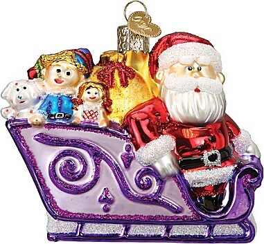 Old World Christmas Santa And Friends Glass Ornament