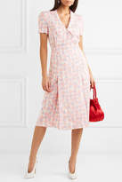 Thumbnail for your product : Miu Miu Floral-print Silk Crepe De Chine Wrap Dress - Pink