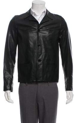 Saint Laurent Leather Silk-Lined Jacket