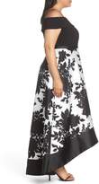 Thumbnail for your product : Morgan & Co. Off the Shoulder Bodice High/Low Hem Ballgown