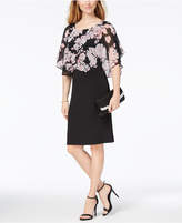 Thumbnail for your product : Connected Petite Printed Chiffon-Overlay Sheath Dress