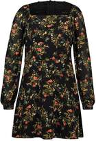 Thumbnail for your product : boohoo Plus Floral Chiffon Puff Sleeve Skater Dress