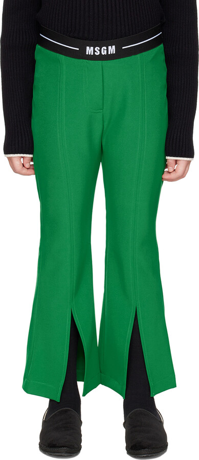 MSGM Kids Kids Green Flared Trousers
