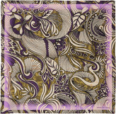 Thumbnail for your product : Dries Van Noten Yellow & Purple Silk Foliage Pocket Square