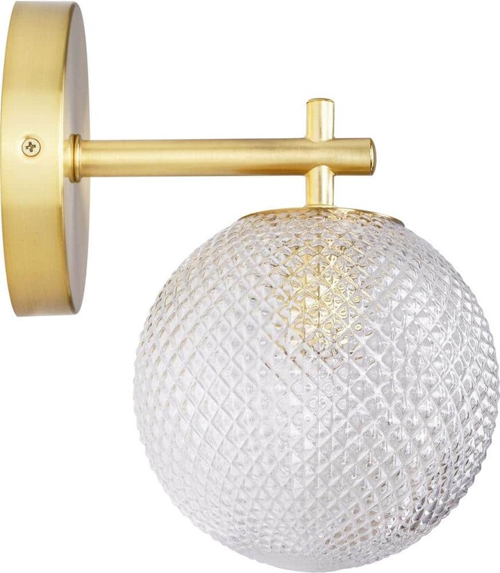 Kenroy Home Prismatic 6 in. 1-Light Brushed Gold Wall Sconces with Globe Shade