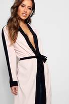 Thumbnail for your product : boohoo Petite Contrast Detail Duster