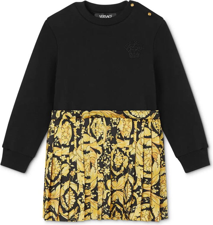 Versace Children Barocco-print panelled dress