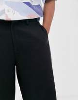 Thumbnail for your product : ASOS wide leg smart trousers in black 100% wool