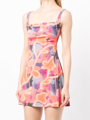 Miaou Ginger Neon Peach floral print dress