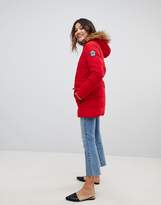 Thumbnail for your product : Brave Soul whitehorse padded parka with faux fur trim