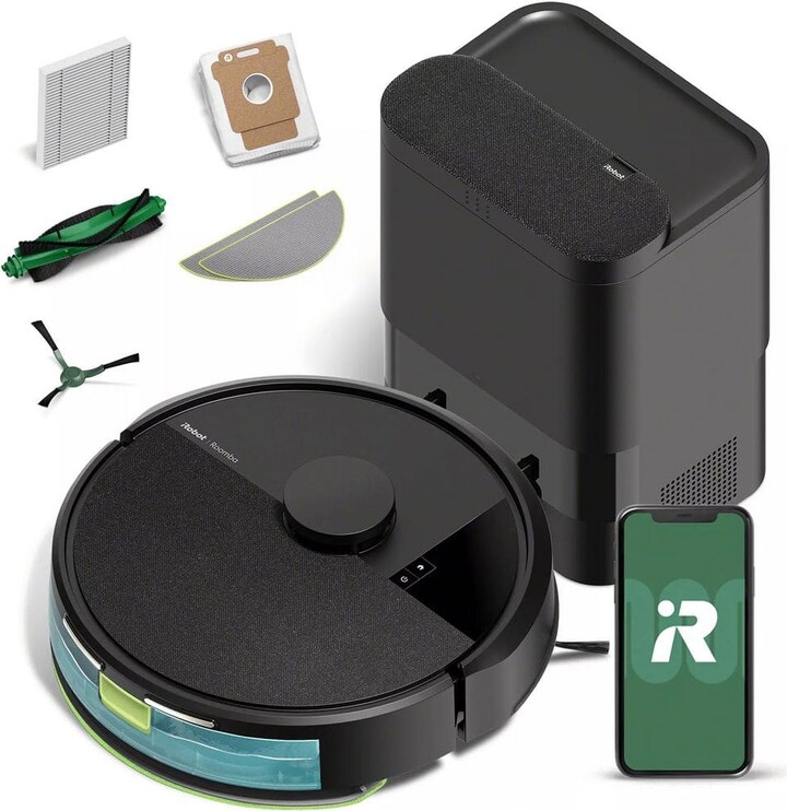 iROBOT Roomba 105 Combo 13. 2 in. Robotic Vacuum and Mop + with Smart Navigation + AutoEmpty Dock​ in Black
