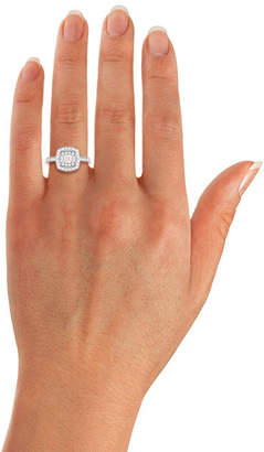 Jenny Packham Cushion Cut 1.20 Carat Total Weight Double Halo Diamond Ring in 18 Carat White Gold