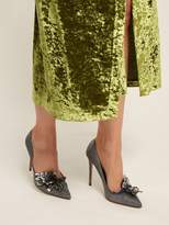 Thumbnail for your product : Aquazzura Poison 105 Glittered Leather Pumps - Womens - Black Multi