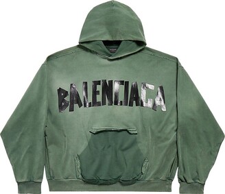 Balenciaga Large Fit New Tape Type Ripped Pocket Hoodie