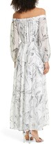 Thumbnail for your product : Milly Pierce Sketched Iris Off the Shoulder Long Sleeve Maxi Dress