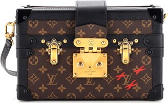 Louis Vuitton Black Leather Petit Malle Bag at 1stDibs